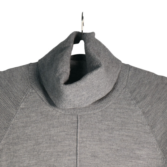 Cynthia Rowley Tunic Sweater Women Small Gray Cowl Neck Merino Wool Quiet Luxury - Picture 3 of 6